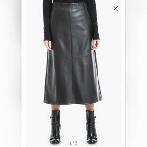 H&M Sleek Black Midi Skirt